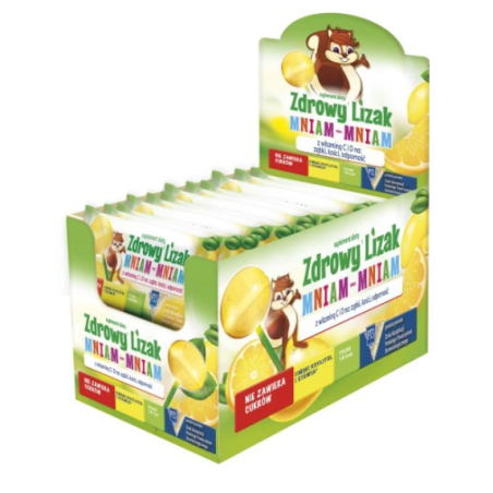 Zdrowy Lizak Mniam mniam smak cytrynowy 40 sztuk