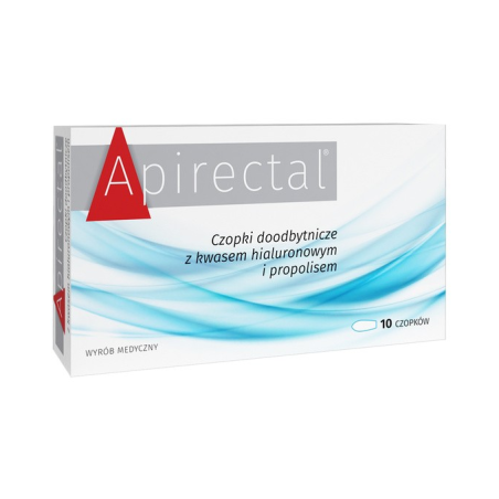 Apirectal czopki doodbytnicze z kwasem hialuronowym i propolisem 10 sztuk