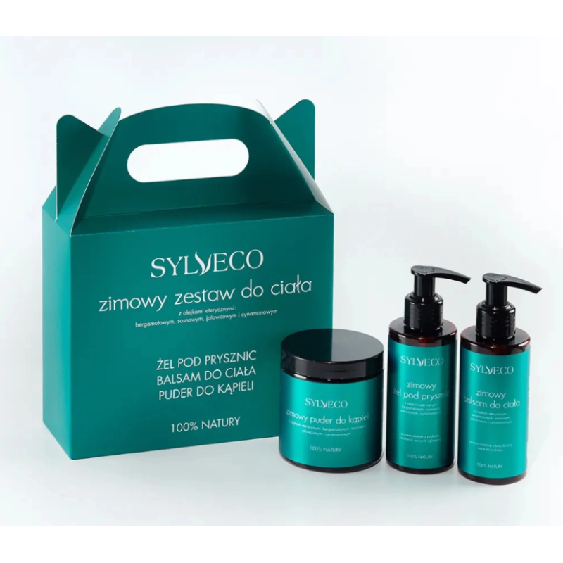 Sylveco Zestaw zimowy do ciała z olejkami eterycznymi Żel pod prysznic + Balsam do ciała + Puder do kąpieli