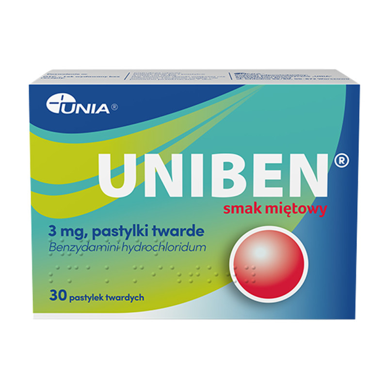 Uniben pastylki miętowe, 30 sztuk