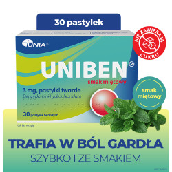 Uniben pastylki miętowe, 30 sztuk