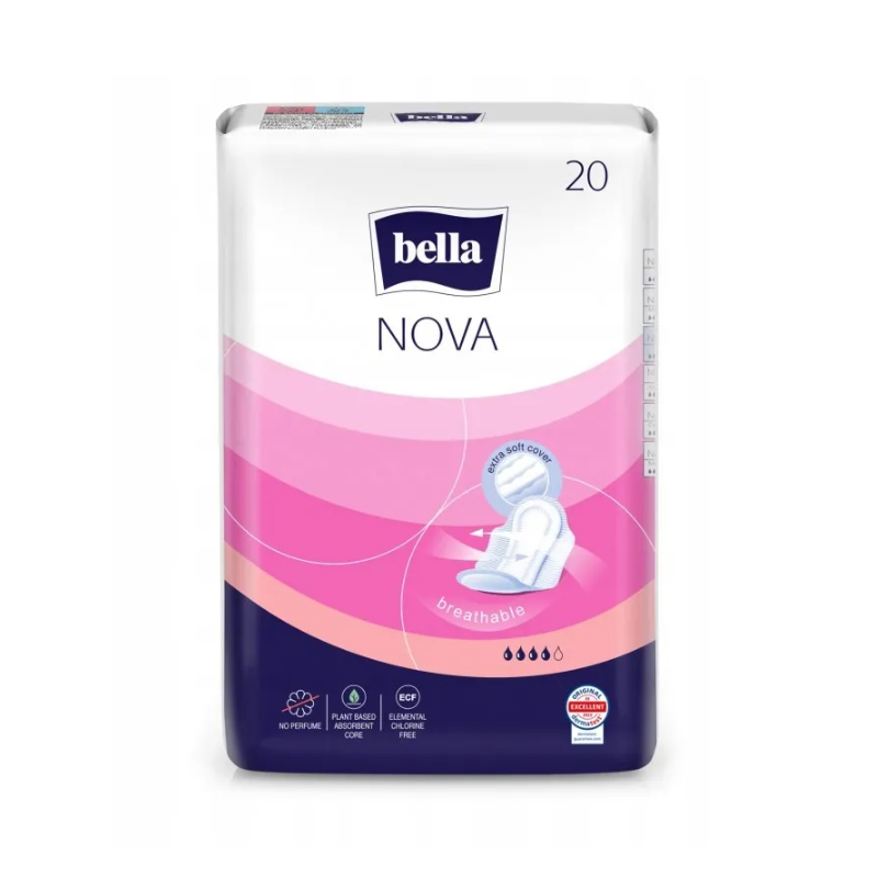 Bella Nova Podpaski oddychające extra soft ze skrzydełkami 20 sztuk