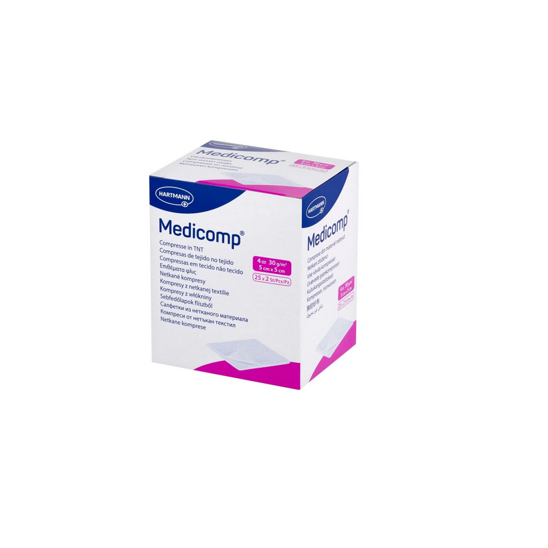 Medicomp Kompresy Jałowe z Włókniny 5x5 cm 50 sztuk (25x2)