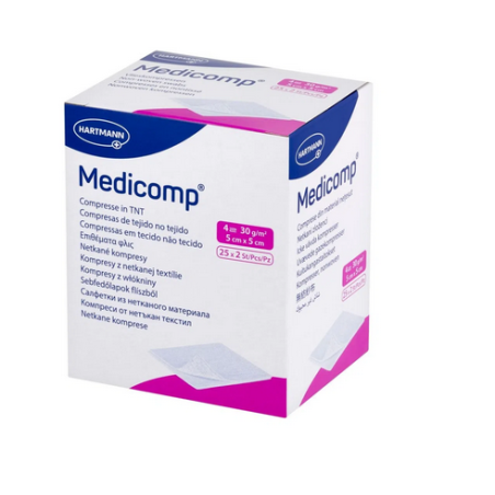 Medicomp Kompresy Jałowe z Włókniny 5x5 cm 50 sztuk (25x2)