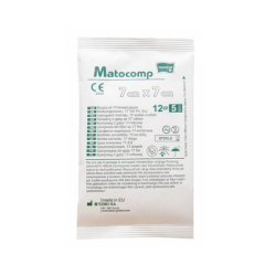 Matocomp Kompresy jałowe 12-warstwowe 17-nitkowe 7cm x 7cm 5 sztuki