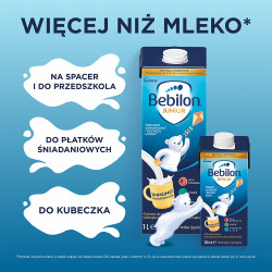 Bebilon JUNIOR gotowa do picia wzbogacona formuła na bazie mleka, od 2. do 6. roku życia, 1 l, Data ważności: 30.04.2026r.