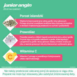 Junior-angin żelki na gardło, 30 sztuk