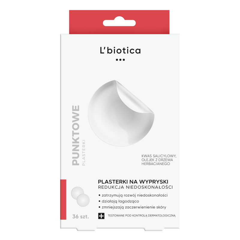 L'biotica punktowe plasterki na wypryski 3x12 sztuk