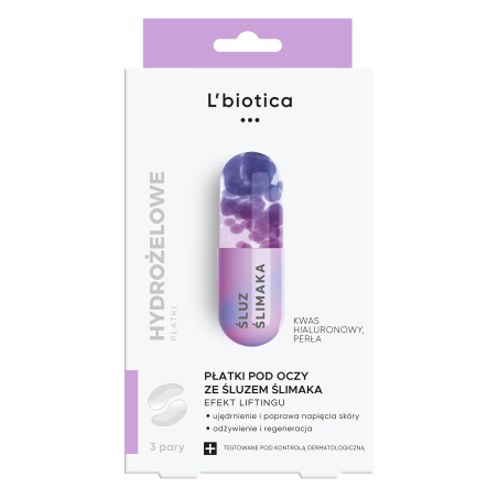 L'biotica Odmładzające płatki pod oczy ze śluzem ślimaka 3x2 sztuki
