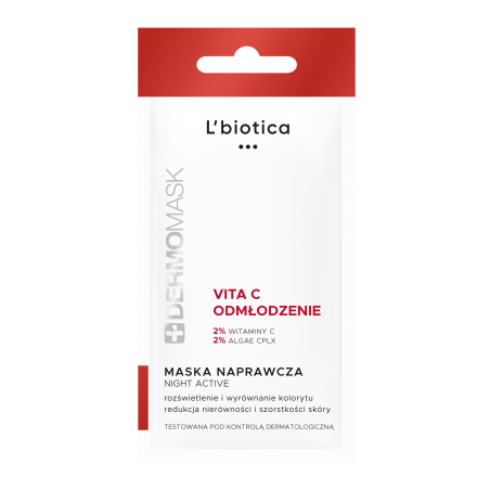L'biotica Dermomask Night Activ Neuro Odmładzanie Maseczka naprawcza do twarzy 12ml