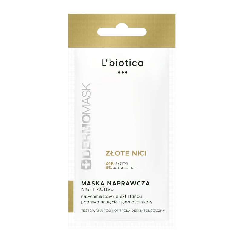 L'biotica Dermomask Night Activ Złote Nici Maseczka naprawcza na noc 12ml