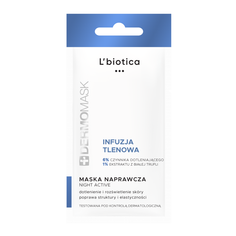 L'biotica Dermomask Night Activ Infuzja Tlenowa Maseczka naprawcza do twarzy 12ml