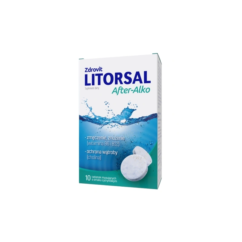 Zdrovit Litorsal After-Alko 10 tabletek musujących o smaku cytrynowym