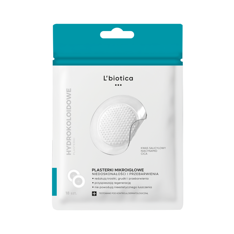L'biotica Hydrokoloidowe plasterki mikroigłowe na niedoskonałości i przebarwienia 18 sztuk