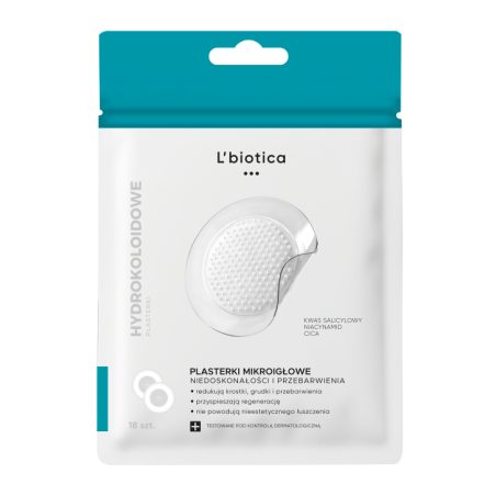 L'biotica Hydrokoloidowe plasterki mikroigłowe na niedoskonałości i przebarwienia 18 sztuk
