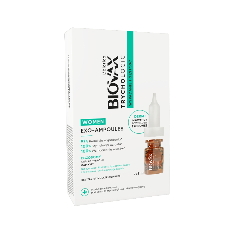 L'biotica Biovax Trychologic Exo-Ampoules Wypadanie i gęstość kuracja dla kobiet 7 szt. x 5 ml